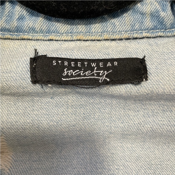 Faded Ombre Distressed Denim Jean Jacket - Picture 4 of 6